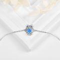 wholesale 925 Sterling Silver Owl Blue Opal Oxidized Chain Bracelet-0-1