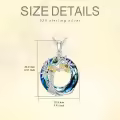 TOUPOP Sterling Silver Blue Crystal Bee Pendant Necklace-0-5