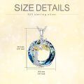TOUPOP Sterling Silver Blue Crystal Bee Pendant Necklace-0-5