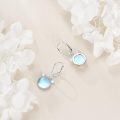 wholesale 925 Sterling Silver Blue Moonstone Cat Ear Studs Dangle Drop Earring  for Girls and Women-0-4