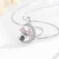 wholesale 925 Sterling Silver Green Moss Agate Moon Axolotl Pendant Necklace for Women's -0-5