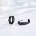 wholesale 925 Sterling Silver Black Gold Plated Iridescent Abalone Shell Inlay Hoop Earrings-0-1