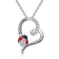 wholesale 925 Sterling Silver Heart-Shaped Ladybug Pendant Necklaces for Women and Girls - Grandma Gift I Love You Forever Jewelry Set-0-0