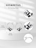 wholesale 925 Sterling Silver Panda Bear Huggable Hoop Earrings for Women - Cute Animal  Set-0-1