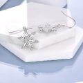 wholesale Sterling Silver Snowflake Dangle Drop Earrings for Women Christmas Jewelry Gifts-0-5