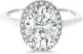 wholesale Gold 10k Moissanite 1ct Oval Halo Ring for Women Engagement Wedding-0-0