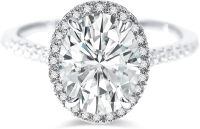 wholesale Gold 10k Moissanite 1ct Oval Halo Ring for Women Engagement Wedding-A-White Gold 7