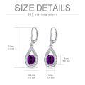 wholesale 925 Sterling Silver 3 ct Moissanite D VVS Tear Drop Halo Leverback Earrings-0-33