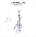 wholesale 925 Sterling Silver Opal Violin Bow Pendant Necklace for Women-0-21