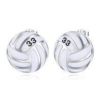 wholesale 925 Sterling Silver Sport Ball Studs - Soccer Baseball Cricket Golf-Volleyball