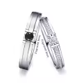 TOUPOP Sterling Silver D VVS1 Moissanite Wedding Ring Sets For Couples-0-1