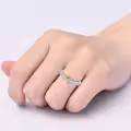 TOUPOP 14k White Gold Plated Moissanite Ring D VVS1-0-2