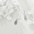 wholesale 925 Sterling Silver Teardrop Blue Enamel Dragonfly Leverback Drop Earrings-0-2