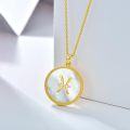 wholesale 925 Sterling Silver Mother of Pearl Pisces Zodiac Pendant Necklace-0-1