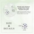 wholesale 925 Sterling Silver Soccer Ball CZ Stud Earrings - Black & White Sport  for Her-0-5