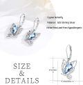 wholesale 925 Sterling Silver Blue Crystal Cat Ear Drop Earrings for Women-0-5