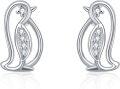 wholesale 925 Sterling Silver Penguin CZ Stud Earrings for Women - Christmas Gift Ideas-0-0