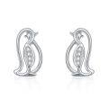 wholesale 925 Sterling Silver Elegant Penguin Stud Earrings-0-0
