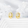 wholesale Gold 925 Sterling Silver 15mm Huggie Hoop Earrings Minimalist s for Women-0-2