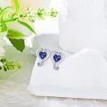 wholesale 925 Sterling Silver 12 Months Birthstone Stethoscope Heart Stud Earrings for Women-0-2