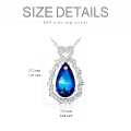TOUPOP Sterling Silver Crystal Pendant Necklace For Women Birthday Christmas Gifts-0-3