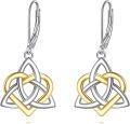 wholesale 925 Sterling Silver Celtic Knot Triangle Drop Earrings for Women -0-5