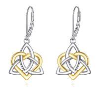 wholesale 925 Sterling Silver Celtic Knot Leverback Earrings-Celtic Knot Earrings rose gold