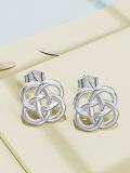 wholesale 925 Sterling Silver Celtic Knot Tree of Life Heart Stud Earrings - Irish  for Women-0-4