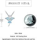 wholesale 925 Sterling Silver Blue Opal Butterfly Pendant Necklace with Turquoise Accents-0-5