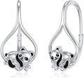 wholesale 925 Sterling Silver Panda Leverback Dangle Drop Earrings for Girls and Teenagers Gift Ideas-0-0