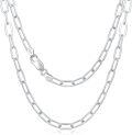 wholesale Sterling Silver Paperclip Chain Necklace 16 26 Italy Made Lobster Clasp-0-0