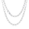 wholesale 925 Sterling Silver White Gold Plated Paperclip Link Chain Necklace-0-0