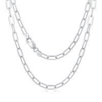 wholesale 925 Sterling Silver Paperclip Chain Necklace Wholesale With Clasp-Style 1 18 Inch