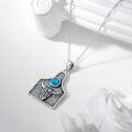 wholesale 925 Sterling Silver Turquoise Western Cowboy Boots & Cacti Pendant Necklace-0-3