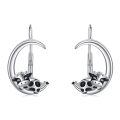 TOUPOP Sterling Silver Moon Animals Dangle Drop Hoop Earrings For Women-0-0