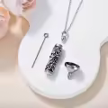 TOUPOP Sterling Silver Tree Of Life Cylinder Urn Necklace For Ashes Memorial Jewelry-0-3