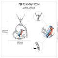 wholesale 925 Sterling Silver Love You Forever Bird Pendant Necklace-0-3