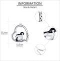 wholesale 925 Sterling Silver Penguin Heart Pendant Necklace for Women Girls Mothers Day Gift-0-4