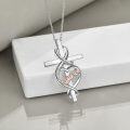 wholesale 925 Sterling Silver Infinity Cross & Heart Pendant Necklaces with I Love You Forever Engraving and Rose Gold Plated Name Charm - Gifts for Sisters Moms Daughters Grandmas Nanas-0-4