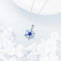wholesale 925 Sterling Silver Blue Crystal Snowflake Pendant Necklace - Winter  for Women-0-2