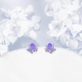 wholesale 925 Sterling Silver Purple Octopus Stud Earrings for Women Girls Kids Gift Idea-0-2