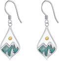 wholesale 925 Sterling Silver Mountain Turquoise and Gold Seed Teardrop Earrings-0-0