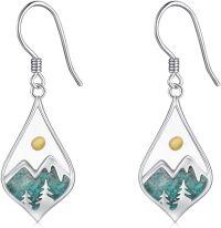 wholesale 925 Sterling Silver Mountain Turquoise and Gold Seed Teardrop Earrings-A1
