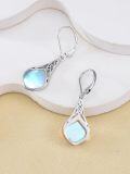 wholesale 925 Sterling Silver Moonstone Celtic Teardrop Dangle Earrings  for Women-0-4
