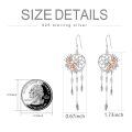 wholesale 925 Sterling Silver Dreamcatcher Rose Gold Flower Feather Drop Earrings-0-41