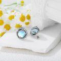 wholesale 925 Sterling Silver Blue Moonstone Dragon Stud Earrings for Women-0-2