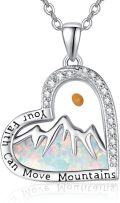 wholesale 925 Sterling Silver & Opal Mustard Seed Heart Necklace with AAA CZ, Inspirational Christian Faith Jewelry Gift-0-0