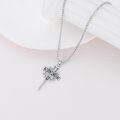 wholesale 925 Sterling Silver Oxidized Crown Of Thorns Nail Cross Pendant Necklace-0-4
