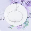 wholesale 925 Sterling Silver & Zircon Cross Bracelet for Women, Teens, Wife, Gift, 9 Inch Chain, 0.8x0.56 Inch Cross, 3mm Stones, Religious Jewelry-0-3