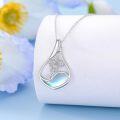 wholesale 925 Sterling Silver Mother of Pearl Floral Pendant Necklaces - Gifts for Her-0-26